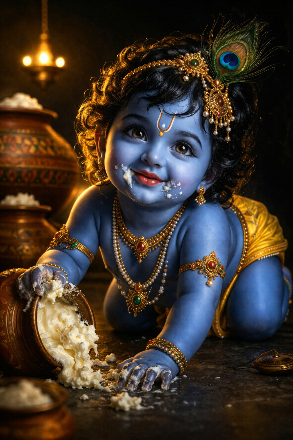 Baby Krishna Images HD -- Cute Butter-Stealing Child